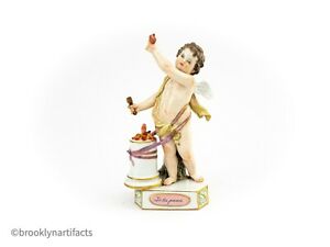 ̵ۥåʡĴƫƥޥ󼧴ץåƥåȡե奢졦ץ˥Antique 19th Century Meissen Porcelain Putti Motto Figurine Je les punis Cherub