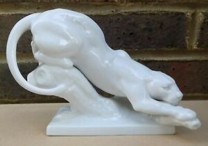 ̵ۥåʡĴƫޥ󼧴ѥ󥵡ե奢åҡMEISSEN Porcelain Panther Figurine - Erich Oehme