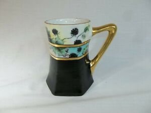 ̵ۥåʡĴƫ饻ˡ⡼ȥե󥹥ɥ֥å٥꡼إ󥫡ɥåץޥåLa Seynie Limoges P and P France Gold blackberry Hexagon Shaped Tankard Cup M