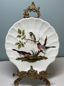 ̵ۥåʡĴƫӥơ⡼塦ե󥹥뷿ץ졼ĻդVINTAGE LIMOGES FRANCE SHELL SHAPED PLATE WITH BIRDS 7.75