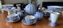 【送料無料】キッチン用品・食器・調理器具・陶器 ユニークな象徴的なロシア帝国ロモノソフ磁器コバルトネットティーセットUnique Iconic Russian ...