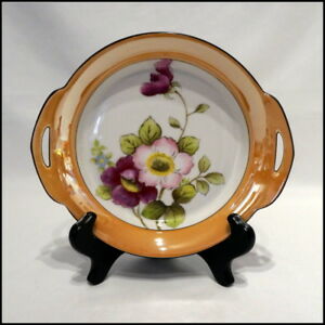 【送料無料】キッチン用品・食器・調理器具・陶器　花柄とブラックトリムのノリタクアールデコ時代つのハンドルボウルNoritake Art Deco Era Two Handle Bowl with Floral Design and Black Trim N423