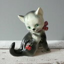 yzLb`piEHEE@Q[xO[^r[LqLȃtBMAfBo[hoOrVtg Goebel Grey Tabby Cat Kitten Seated Figurine Ladybird Bug On Leg Porcelain