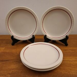 【送料無料】キッチン用品・食器・調理器具・陶器 年代シラキュースチャイナレストランウェアカーディナルラインサラダプレートのセットSet of 4 60's Syracuse China Restaurant Ware Cardinal Lines 7 1/4 Salad Plates