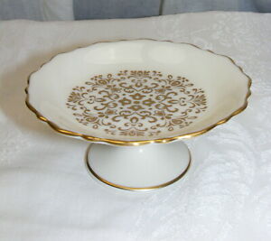 ̵ۥåʡĴƫΥåߥ˥ݡȥɥեǥˤơVintage China by Lenox 5 Mini Compote Gold Floral Design