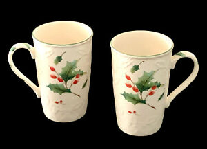 【送料無料】キッチン用品・食器・調理器具・陶器　ミカサイギリス田舎シーズンズホリーカプチーノカップのセットMikasa, English Countryside, Seasons Holly, DP006, Cappuccino Cups, Set of 4