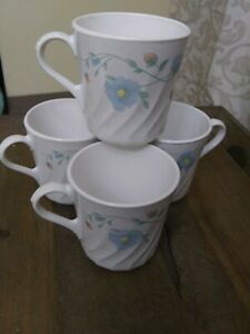 ̵ۥåʡĴƫǥꥱȥåޥåץåץꥫͥ4 Corelle Delicate Touch Mugs/Cups 3 1/2 USA EXCELLENT