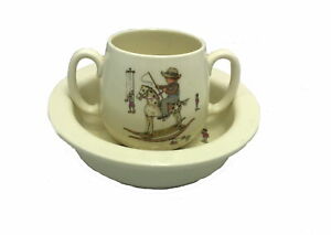 【送料無料】キッチン用品・食器・調理器具・陶器　ヴィンテージ骨中国保育園セット子供ハンドルカップ..