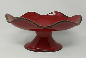 【送料無料】キッチン用品・食器・調理器具・陶器　ポルトガルレッドブラウンペデスタサザンリビングシナバーと対戦 WH PORTUGAL Red Brown Pedestal - Match Southern Living Cinnabar - EUC