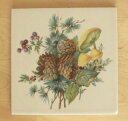 yzLb`piEHEE@Be[WtVXRLmRslR[Lb`Z~bN^CAJVintage Franciscan Mushroom Pinecone Kitchen Ceramic Tile 4.25x4.25h USA