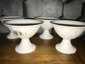 ̵ۥåʡĴƫåɥƥǥݡȥɥåWedgwood Ethereal 101 white china dessert dishes comport cake stands x4 set NEW