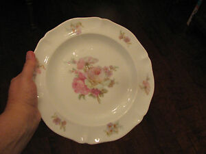 ̵ۥåʡĴƫ󥷥̥ޥ˥ե塼磻⡼ǥʡץ졼ȥԥ󥯥꡼եANCIENNE MANUFACTURE ROYALE LIMOGES 10 Dinner Plate Pink Green Roses, FRAN