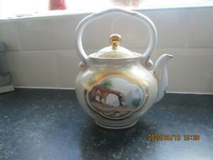 【送料無料】キッチン用品・食器・調理器具・陶器　ロシア磁器手塗装ティーポットを扱ったRussian Porcelain Hand Painted Handled Teapot Kettle