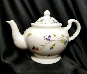 ̵ۥåʡĴƫʥ󥿥åȥۡ༧ƥݥåȥХե饤եǥNantucket Home Porcelain Teapot Butterfly & Flower Design EUC!