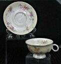 【送料無料】キッチン用品・食器・調理器具・陶器 ヴィンテージセオドアハビランドグロリア花の足のティーカップソーサーはアメリカで作られました。VINTAGE THEODORE HAVILAND GLORIA FLORAL FOOTED TEACUP & SAUCER MADE IN U(3)