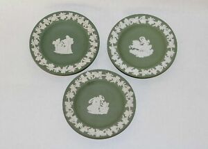 ̵ۥåʡĴƫ䡪ơåɥ꡼󥸥㥹ѡSALE! Vintage Wedgwood Green Jasperware Small Plates x 3