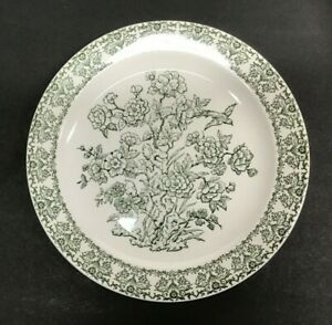【送料無料】キッチン用品・食器・調理器具・陶器　ロイヤルチャイナカンパニーグリーンフローラルトランスファープレートRoyal China Company Green Floral Transferware Plate(3)