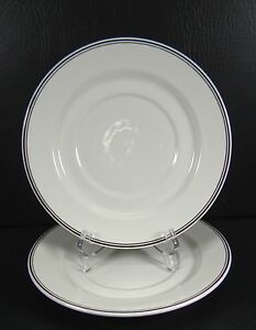 【送料無料】キッチン用品 食器 調理器具 陶器 ヴィルロイボッホセットアンノホワイトソーサープレートダブルリムブラックリングVilleroy Boch Set of 2 Anno White 7 5/8 Saucer Plates Double Rim Black Ring