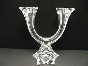 【送料無料】キッチン用品・食器・調理器具・陶器　ヴィルロイボッホクリスタル光ローソク足スターシェイプガラスVilleroy & Boch Crystal LUCCA 2-light Candlestick Star Shape Glass