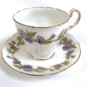 【送料無料】キッチン用品・食器・調理器具・陶器　パラゴンイングランドボーンチャイナハイランドクイーンティーカップアンドソーサーパープルフローラル Paragon England Bone China Highland Queen Tea Cup And Saucer Purple Flora