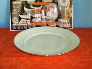 ̵ۥåʡĴƫ顼ǥå饦ɼ⡼ۥ磻ȥС󥢥ࡼåLarge Dish Round Porcelain Limoges White Silver Signed Henri Remouleau (Set #2)