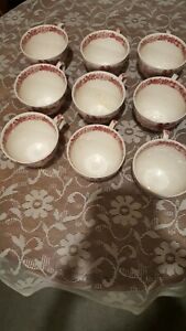 【送料無料】キッチン用品・食器・調理器具・陶器　ミーキンロマンティックイングランドレッドカップJ &amp; G Meakin Romantic England Red- 9 cups