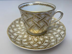 ̵ۥåʡĴƫ٥ʥɡ⡼塦˥ǥߥååץåȥɥХåȥ֥ǥBernardaud LIMOGES Venise Demitasse Cup & Saucer Set Gold Basketweav