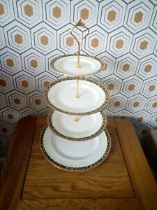 ̵ۥåʡĴƫåɥեɥ⥢إɱѹκ٤Wedgwood Waterford Rossmore large four 4 tier cake stand English fine bone china