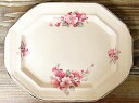 【送料無料】キッチン用品・食器・調理器具・陶器 アンティークフローラルピンクプラッターAntique Floral Pink Platter(3)