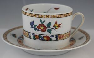 ̵ۥåʡĴƫơդ٥ʥɡ⡼ե󥹼ƥåץåVintage Signed Bernardaud Limoges French Porcelain Pak Hoi Tea Cup & Saucer S