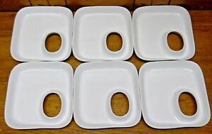 キッチン用品・食器・調理器具・陶器　面白い磁器のスナックプレートと親指ホール6 Interesting Porcelain Snack Plates w/ Thumb ? Hole - 7 by 6 1/2