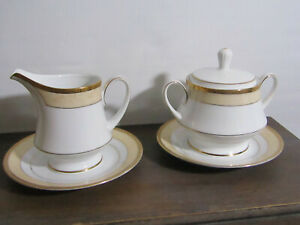 【送料無料】キッチン用品・食器・調理器具・陶器　ノリタケ磁器ロクスリー交換ミルクジャグ蓋付き砂糖ボウルソーサーnoritake porcelain loxley m/704 replacement milk jug &amp; lidded sugar bowl.saucers