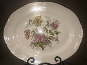 ̵ۥåʡĴƫۡޡե󥫥˥󥬥ԥåȥɥץåƥHomer Laughlin Cunningham & Pickett 22KT Gold Rose Platter 1950 Antique
