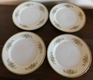 【送料無料】キッチン用品・食器・調理器具・陶器　ディナープレートノリテイクパターン黄色のボーダー花ゴールドトリム4 Dinner Plates - Noritake N511 Pattern - Yellow Border w/ Flower & Gold Trim