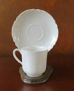 【送料無料】キッチン用品・食器・調理器具・陶器　ハビランド・リモージュ・ランソン・ホワイト・デミタッセ・カップソーサーセットHaviland Limoges Ranson White Demitasse Cup & Saucer Set(s)