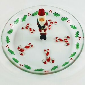 【送料無料】キッチン用品・食器・調理器具・陶器　ゴーハム冬のフォリーズラウンドサンタカナッペディッシュ手描きプラッタークリスマスGorham Winter Follies Round Santa Canape Dish Hand-Painted Platter Christmas