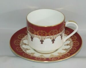 【送料無料】キッチン用品・食器・調理器具・陶器　アインズリーファインボーンチャイナカップソーサーセットディープレッドゴールドフィルグリーズイングランドAynsley Fine Bone China Cup & Saucer Set Deep Red Gold Filagree Eng