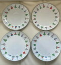 【送料無料】キッチン用品・食器・調理器具・陶器 クリスマスツリープリントサラダプレートのお祝いのツリーコレクションセットFestive Tree Collection Set of 4 Christmas Tree Print 8.25 Salad Plates NEW !!!