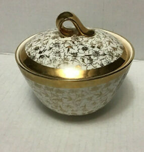 【送料無料】キッチン用品・食器・調理器具・陶器　ホーマーラフリンカロルチャイナカロライトゴールドシュガーボウルHomer Laughlin Karol China Karolyte 22 Kt Gold Sugar Bowl