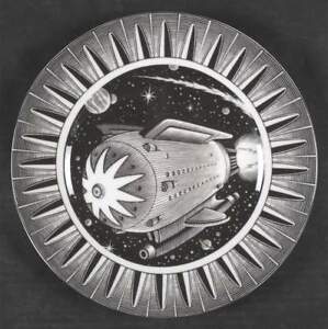 【送料無料】キッチン用品・食器・調理器具・陶器　の第のスライス宇宙船のディナープレート222 Fifth SLICE OF LIFE Space Ship Dinner Plate 2638882 1