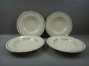 yzLb`piEHEE@VL[XuRrAvX[v{Ev`iOSET OF 4 SYRACUSE CHINA COLUMBIA RIMMED SOUP BOWLS ~PLATINUM RINGS~