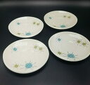 【送料無料】キッチン用品・食器・調理器具・陶器 カップリングインチのフランシスカンアトミックスターバーストセットソーサーFranciscan Atomic Starburst Set of 4 saucers with cup rings 6 inches(3)