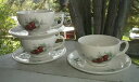 yzLb`piEHEE@VL[XC܂܂ȃEFCTChJbvƃ\[T[`F[3 Syracuse China Carefree WAYSIDE Cups and Saucers Cherries