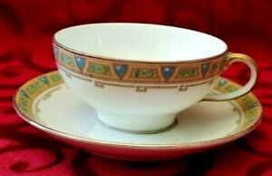 ̵ۥåʡĴƫƥ⡼塦եåȥҡƥåץåȥɥANTIQUE LIMOGES GUERIN & Co. FOOTED COFFEE TEA CUP & SAUCER SET GOLD G