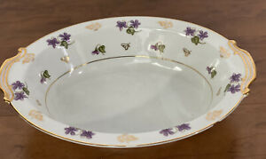【送料無料】キッチン用品・食器・調理器具・陶器　ノリタク中国アバロンオーバル野菜サービングボウル紫色の花Noritake China Avalon Oval Vegetable Serving Bowl Purple Flowers