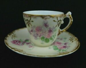 ̵ۥåʡĴƫơ⡼ե󥹥ǥߥåƥåץɥԥ󥯤β֥Vintage A & D Limoges France Demitasse Tea Cup and Saucer w Pink Flowers &a