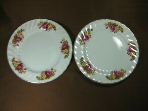 ̵ۥåʡĴƫåɥ󥺥󥰥ɥơǥʡץ졼ȥޥ顼ɥȥWood & Sons England 2 Cottage Rose 10 Dinner Plates Multicolor Roses Gold T