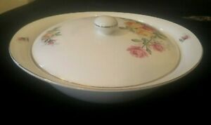 【送料無料】キッチン用品・食器・調理器具・陶器　ヴィンテージフローラルサービングディッシュふた英..