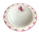 【送料無料】キッチン用品・食器・調理器具・陶器 ヴィンテージエルフィラドームケーキプレートスタンドバークレーピンクホワイトドイツウェルズリーVintage Er...
