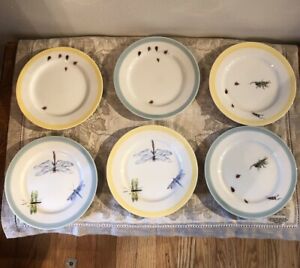 ̵ۥåʡĴƫꥢॺΥޥХĳǥȥץ졼ȥХWilliams Sonoma Bugs & Butterflies 6 1/2 dessert plates bugs motif-set of 6